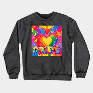 Pride -  Rainbow Heart Explosion I Crewneck Sweatshirt